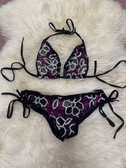 New Small sequin bikini y2k festival rave outfit lingerie raver dance boho emo