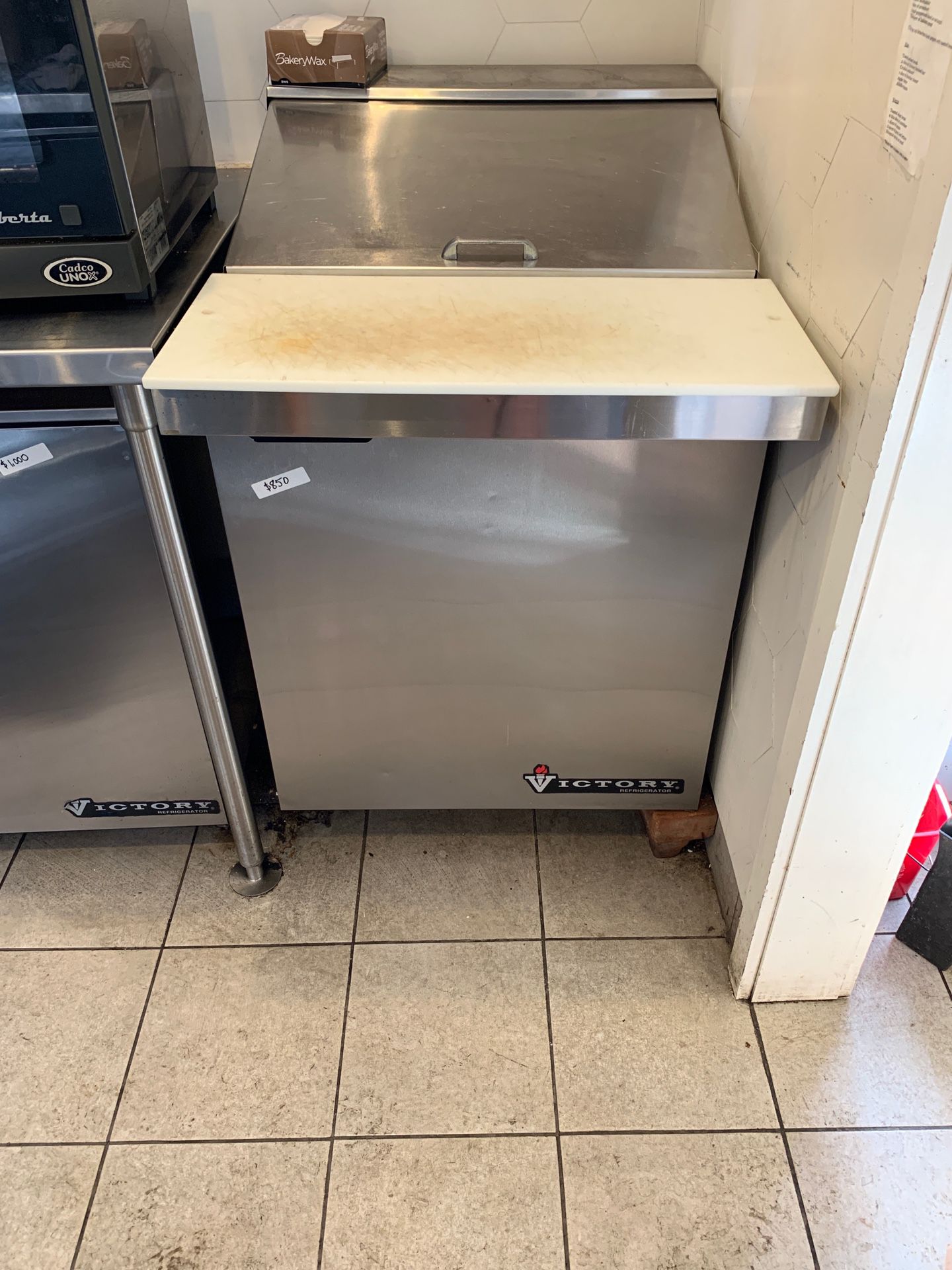 Prep station - includes fridge underneath