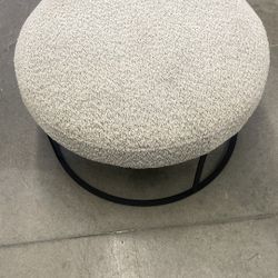 Meridian Furniture Avalon counter stool in cream boucle fabric with a black metal frame
