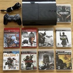 PlayStation 3 PS3 Súper Slim 500GB Console System Bundle w/ Controller & Cords TESTED