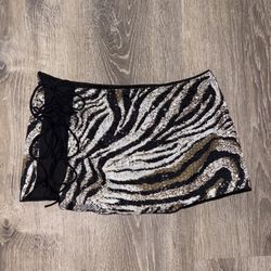 Mini Skirt Y2K Zelbra Print 