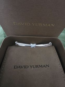 David Yurman Diamond X Crossover Two-Row Cable Bracelet Small