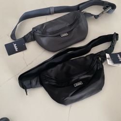 Black And Gray Foldie Cross Body Bag 