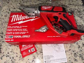 NEW TOOL ONLY M18 Milwaukee M18 Cordless 18 Gauge Double Cut Shear. BRAND NEW NEVER USED TOOL ONLY