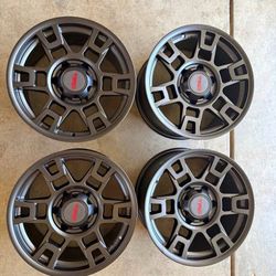 17x9 TOYOTA TRD WHEELS MATTE BLACK 6x139.7 RIMS 0MM TACOM 4RUNNER FJ CRUISER