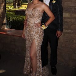 Sherri Hill Prom Dress Gold