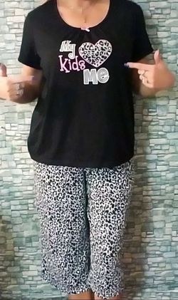 Two-piece pajama set my kids love me thing