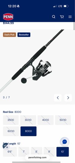 2 PENN Pursuit® IV Combo, 10' Heavy Fishing Rod, 8000 Size Reel $70 each