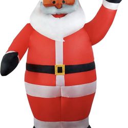 6 ft Christmas Inflatable Santa Claus - Black Santa Inflatable Yard Decoration Christmas Inflatables