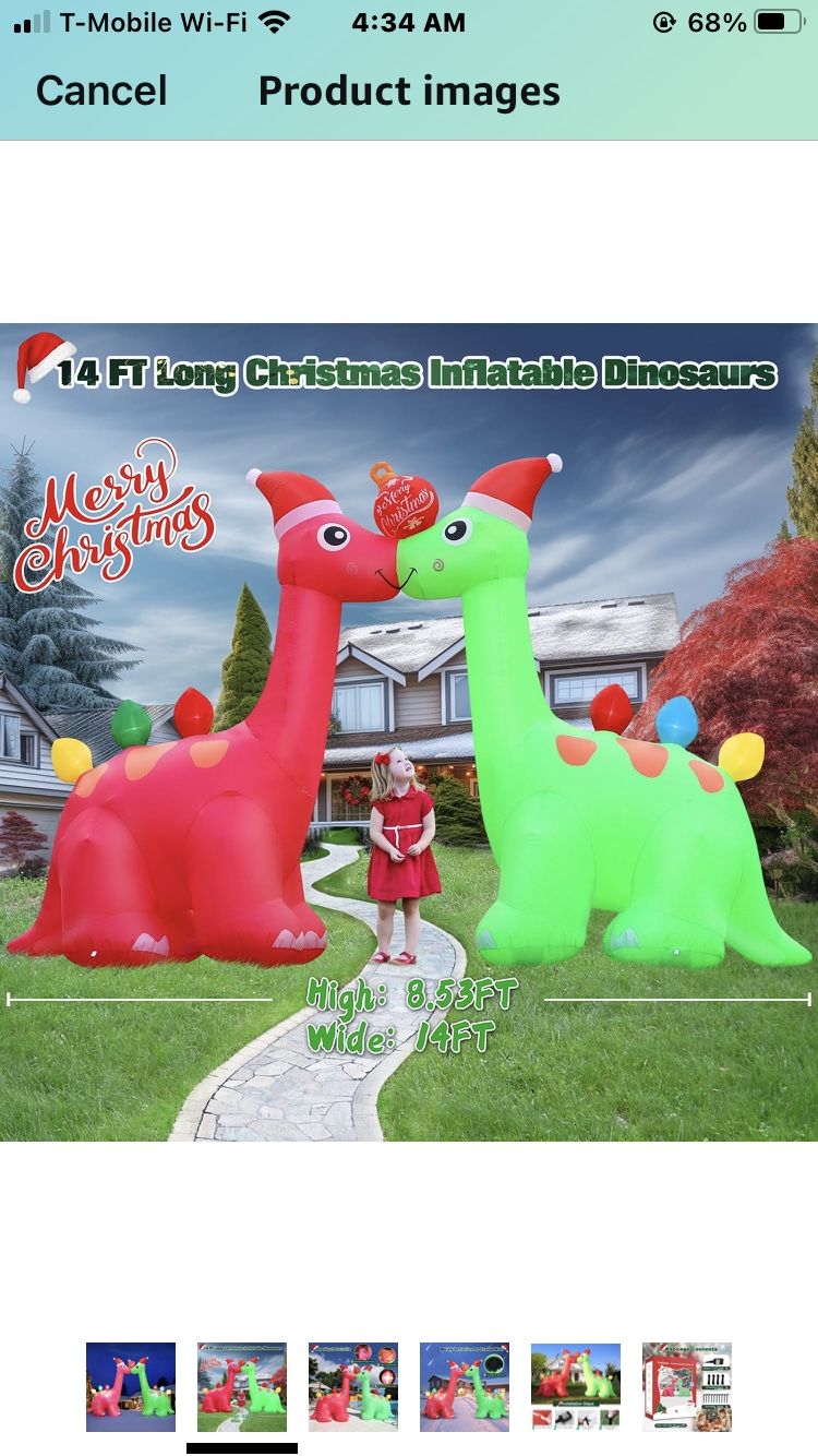 FLATO 10FT Christmas Inflatable Outdoor Decorations Dinosaur Arch, Bright LED Lights Christmas Blow up Inflatable Archway Decorations Outdoor Decor Ya