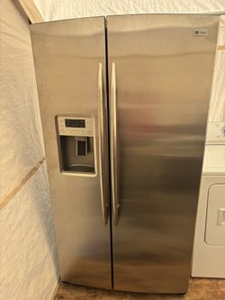 GE side-by-side stainless steel refrigerator