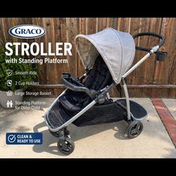 Graco Stroller with Standing Platform – Clean & Ready to Use