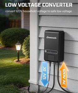 DEWENWILS 100W Low Voltage Transformer with Photocell Sensor & Timer 120V AC to 12V DC, Weatherproof Outdoor Lighting Transformer for Landscape, Pathw