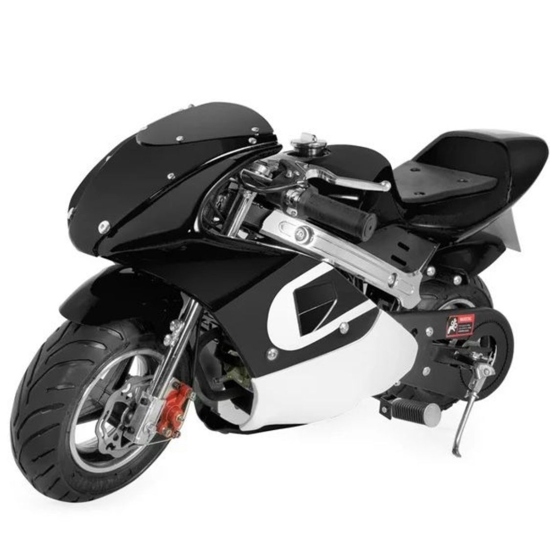 XtremepowerUS 40cc Kids Mini Pocket Bike Motorcycle EPA Ride-On Pocket Bike Seat - Black