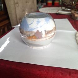 Painted Desert Sands Glass Art Globe Paperweight