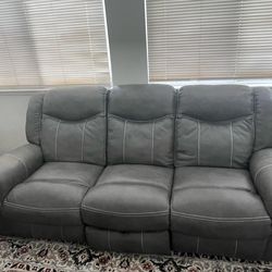 Gray Leather Couch