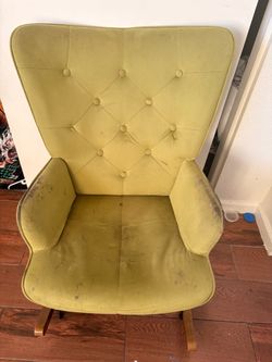 Green Velvet Tufted Rocking Chair