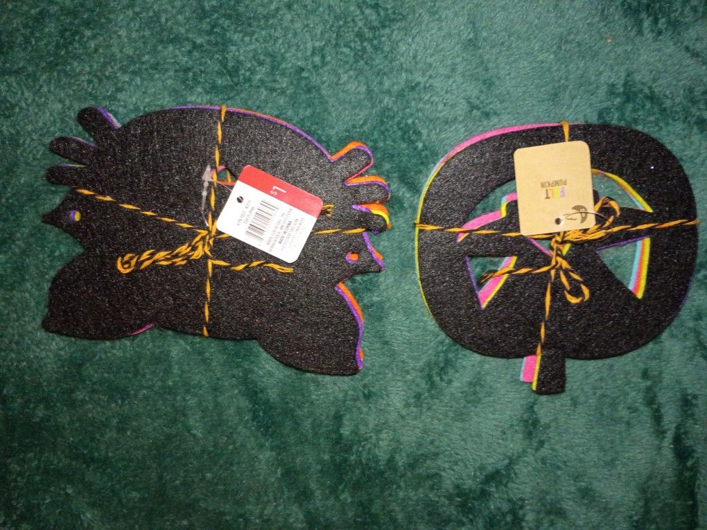 Felt Halloween Cat And Pumpkin 6 Packs