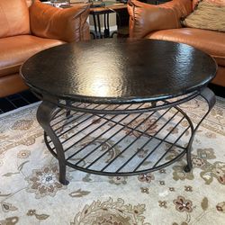 Hammered Copper Top Coffee Table