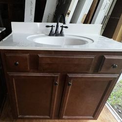 Solid Wood Vanity and Cultured Marble top