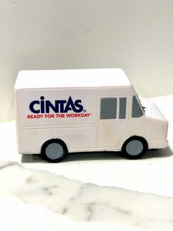 Cintas Delivery Truck Stress Ball White Foam Squeeze Promo Advertising Van Toy