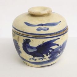 Antique Chinese Blue & White Porcelain Jar 