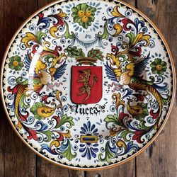 Hand-Painted Italian Ceramic Plate by Vissi d'arte