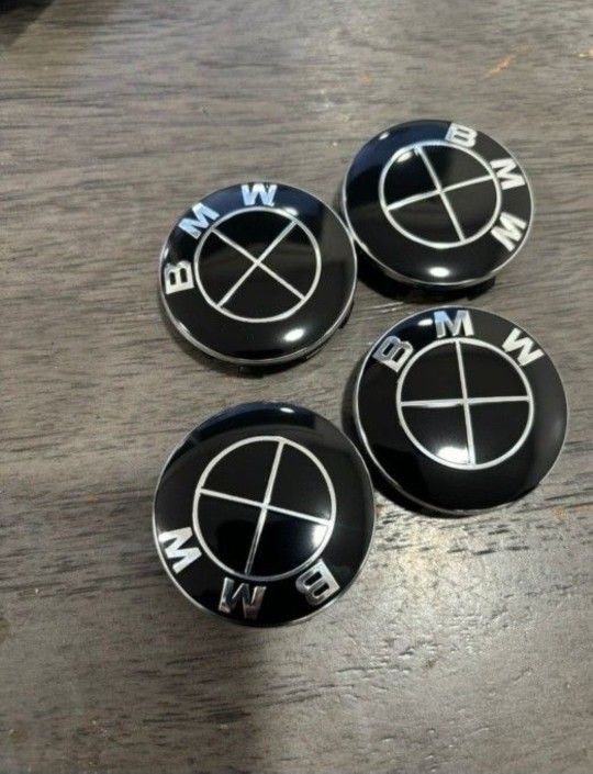 Bmw Black Wheel Hub Center Caps 56mm 