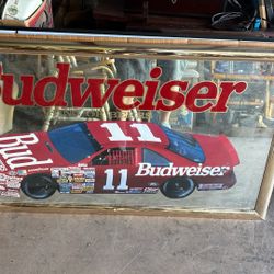 Vintage Budweiser NASCAR Mirror 