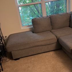 Gray Sectional 2 piece sofa - Well loved - Bargain Deal