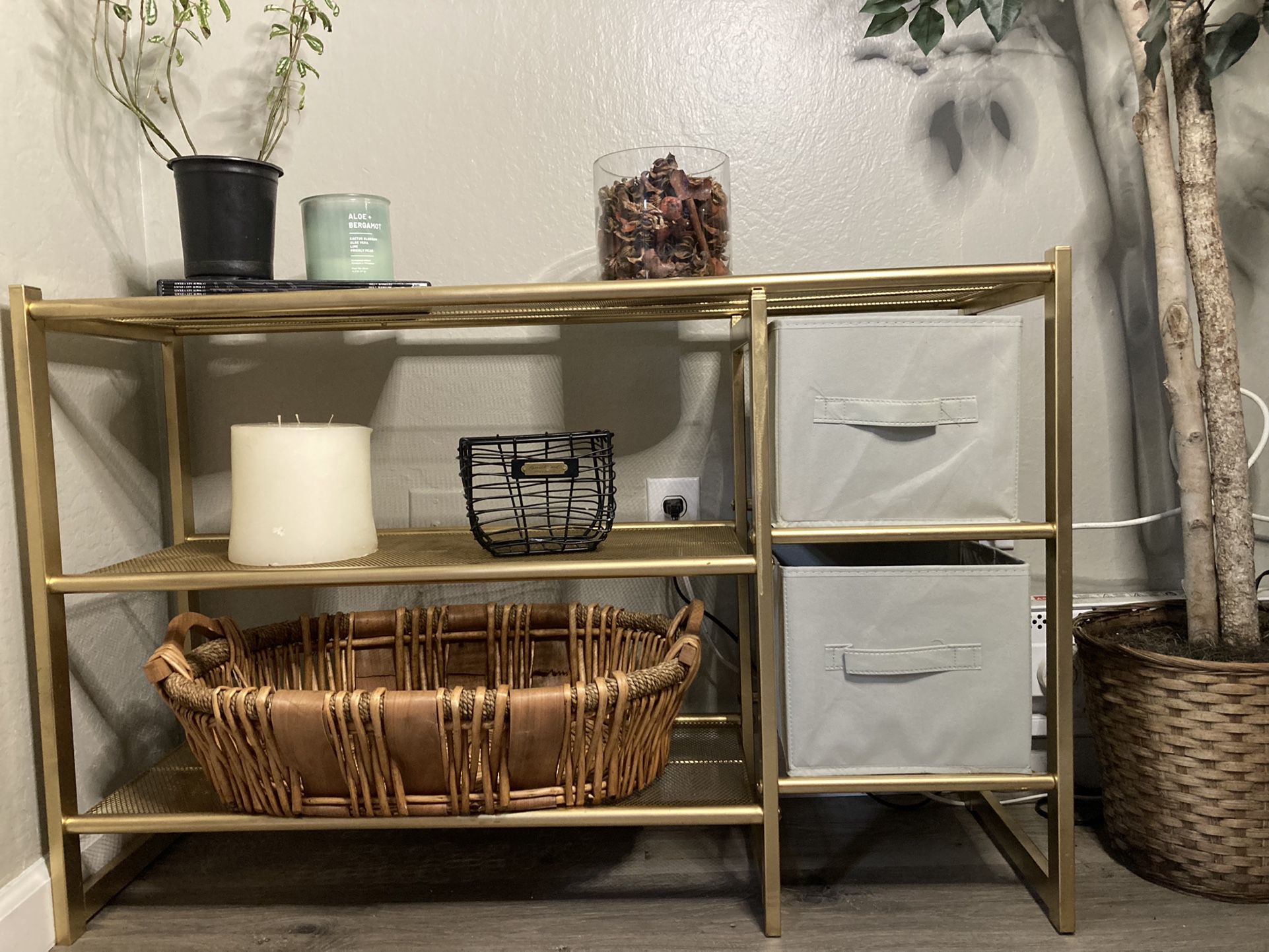 Modern Gold Metal Shelf Furniture FOR SALE