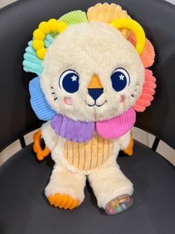 Playskool Sensory Pal Lion Plush Baby Toy – Interactive Stuffed Animal Rattle & Teether