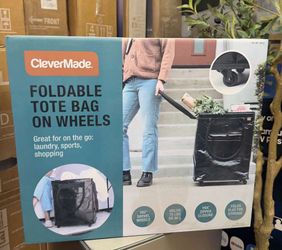 Foldable tote bag on wheels