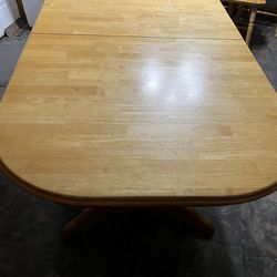 Solid Light Wood Table & 5 Chairs