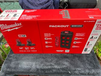 2 M12 Milwaukee Batteries And Rack