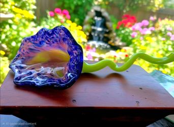Hand-blown Pulled Glass Flower created by the Luke Adams Glass Blowing Studio
