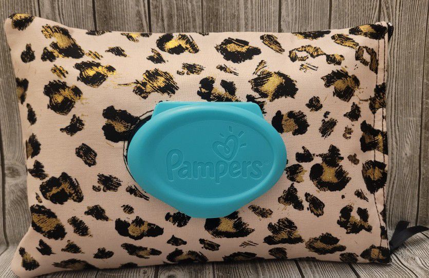 Gold Leopard Pampers Wipes Cover 