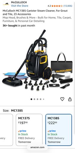 MCCULLOCH MC1385 canister steam cleaner