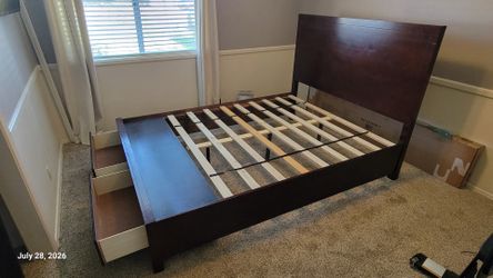 Queen bed with storage