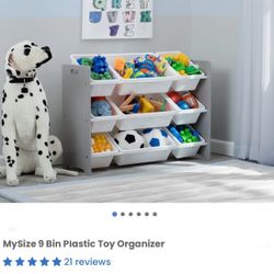 New Kids Toy Organizer With Plastic Bins 