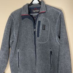 Abercrombie And Fitch Gray Fleece Long Sleeve Full Zip Front Jacket Men's Large