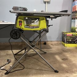 RYOBI 15 Amp 10 in. Expanded Capacity Portable Corded Table Saw With Rolling Stand