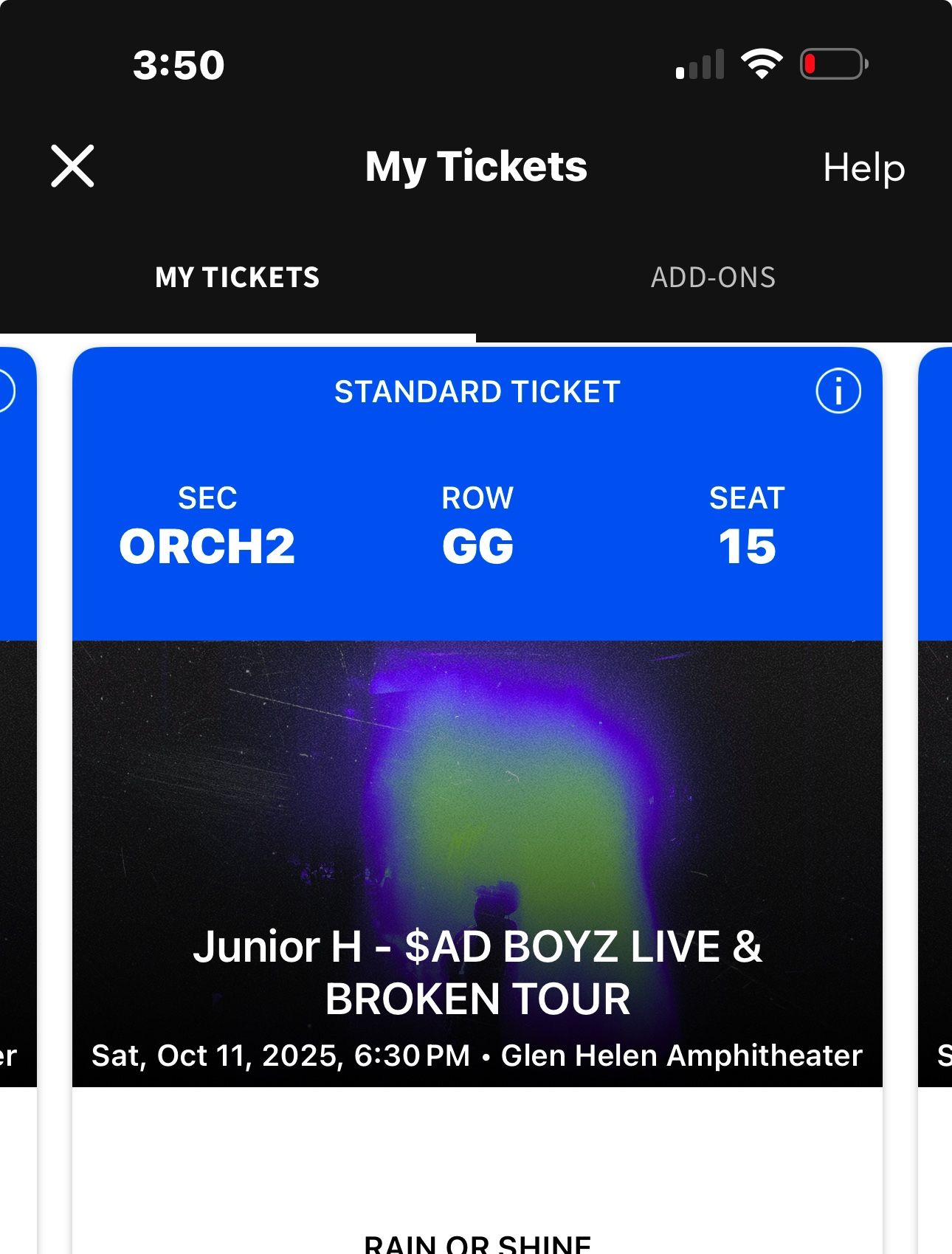 JUNIOR H TICKETS