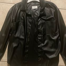 Faux Leather Shirt/jacket