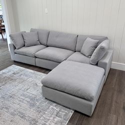 New Gray Sectional Cloud Couch Sofa Nixon