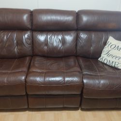 Leather Recliner Couch 