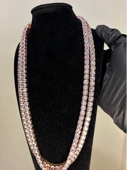 18K Rose Gold Tennis Chain Stack | 6MM | 22" | Bundle of 2 | VVS