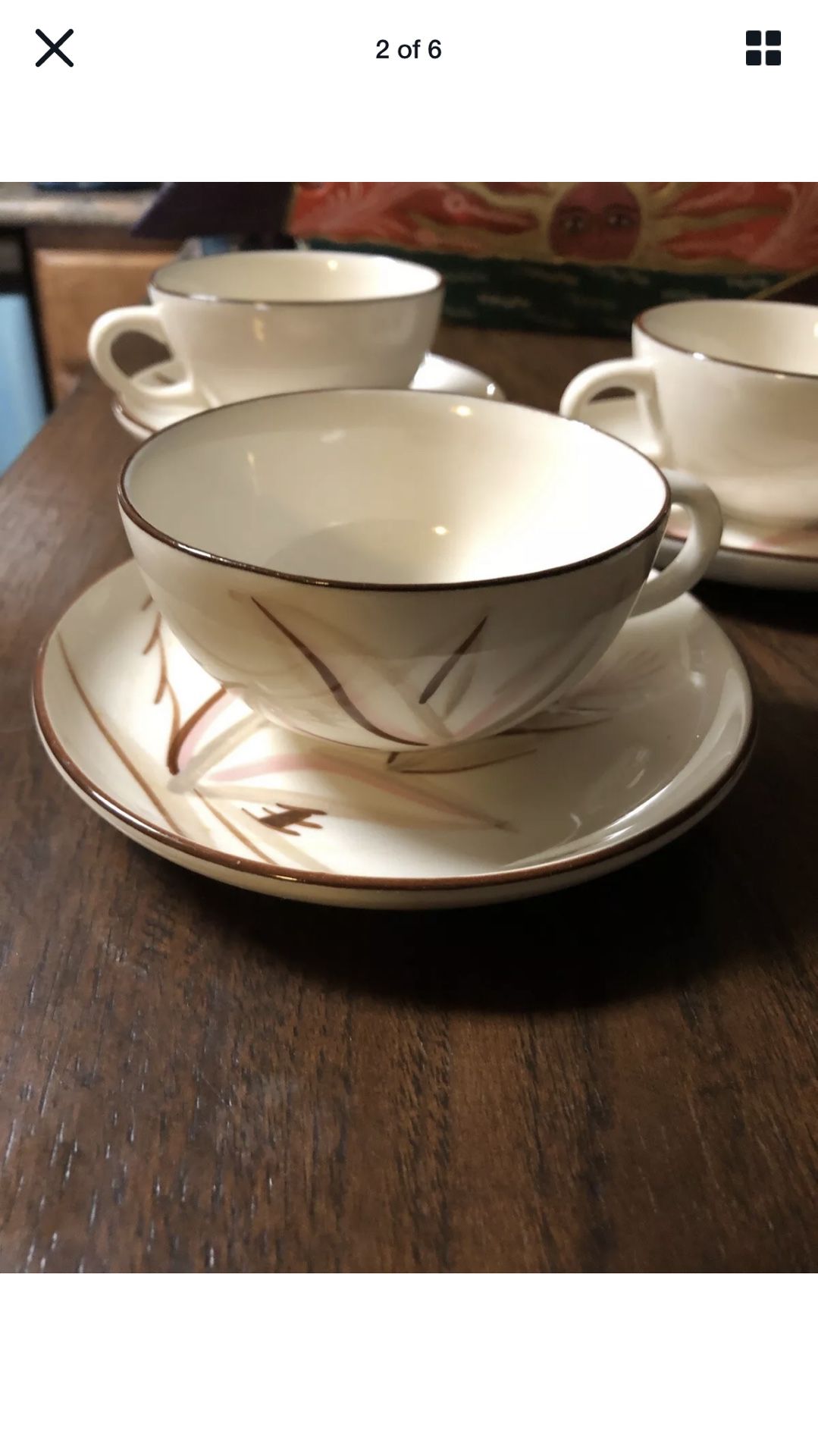Winfield Ware Handcraft China 10 pieces Tea Cups And Saucers