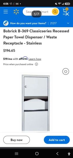 Paper towel dispenser with trash bin