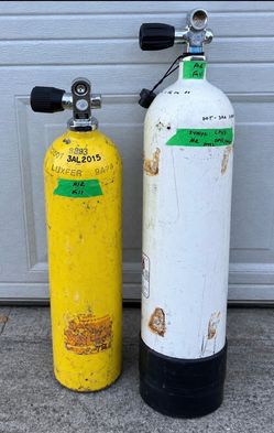 Small scuba tanks: aluminum & steel, good hydro and vip: $100-$175